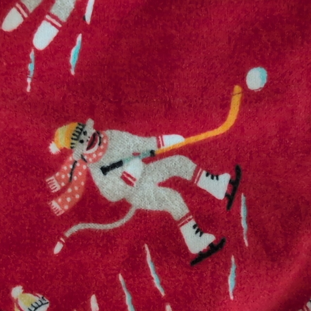 Nick & Nora Sock Monkey Pajama Set Size M - Picture 5 of 8